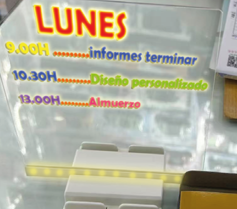Pizarra con luz LED