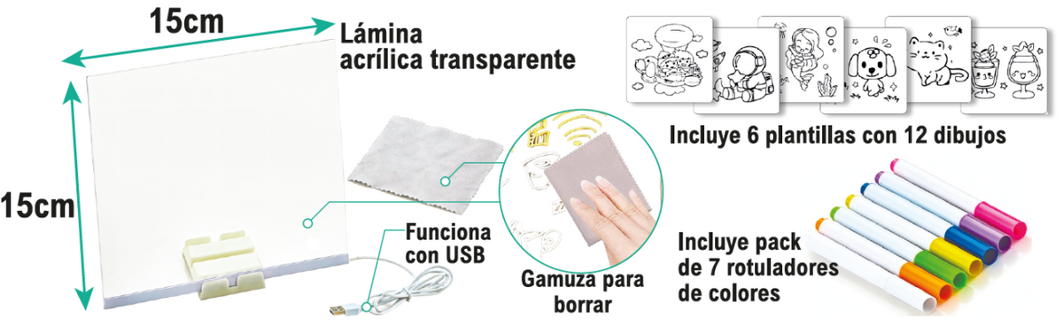 Pizarra con luz LED